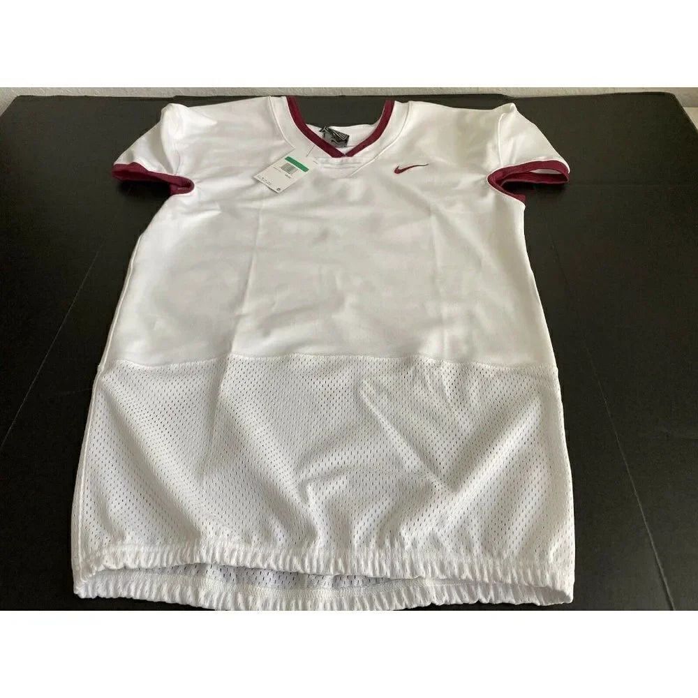 Nike Vapor Untouchable Football‎ Practice Jersey White Maroon Men’s Sz XL NWT
